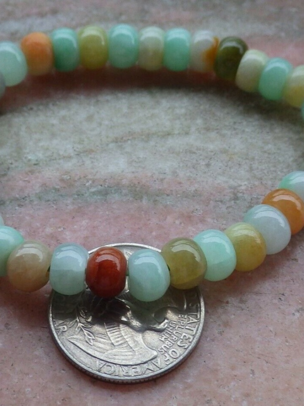 Certified 3 Color Natural A JADE Jadeite Circle Beads Bangle Bracelet 手链